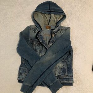 American Eagle Denim Jacket w/ Hoodie Sleeves